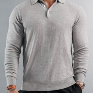 KNITTED POLO LONG SLEEVE