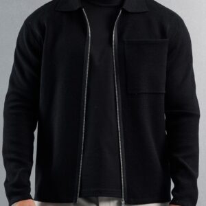 KNITTED ZIP CARDIGAN