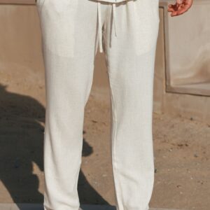STRETCH LINEN TROUSERS